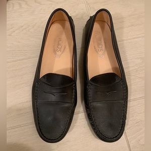 Black Matte Leather Tod’s Loafers - Size 41.5